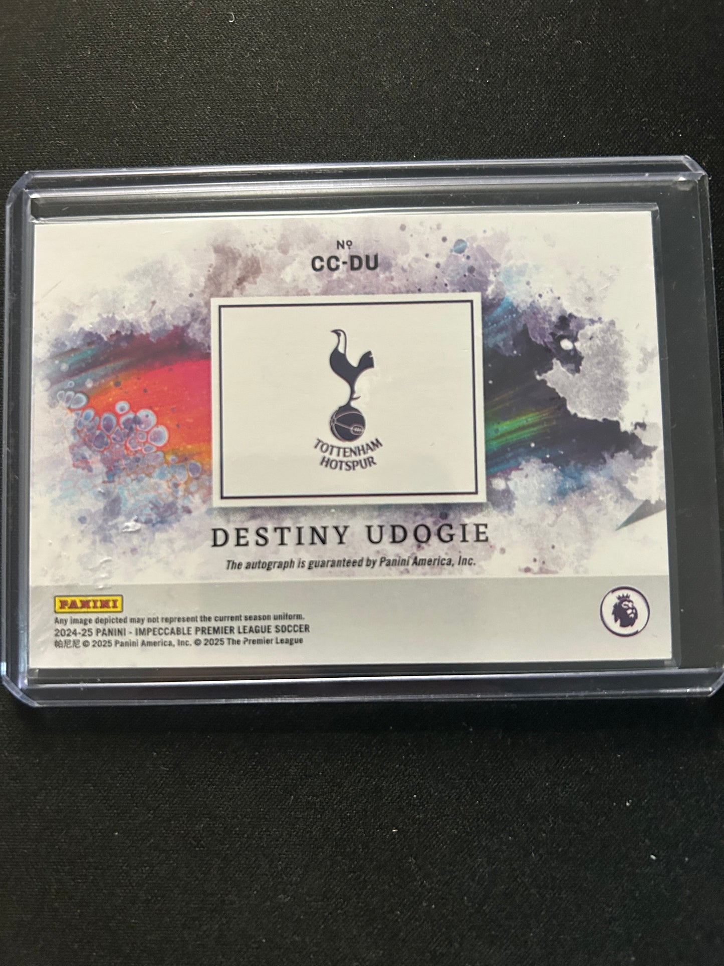 2024-2025 Panini Impeccable- Destiny Udogie on card auto /49