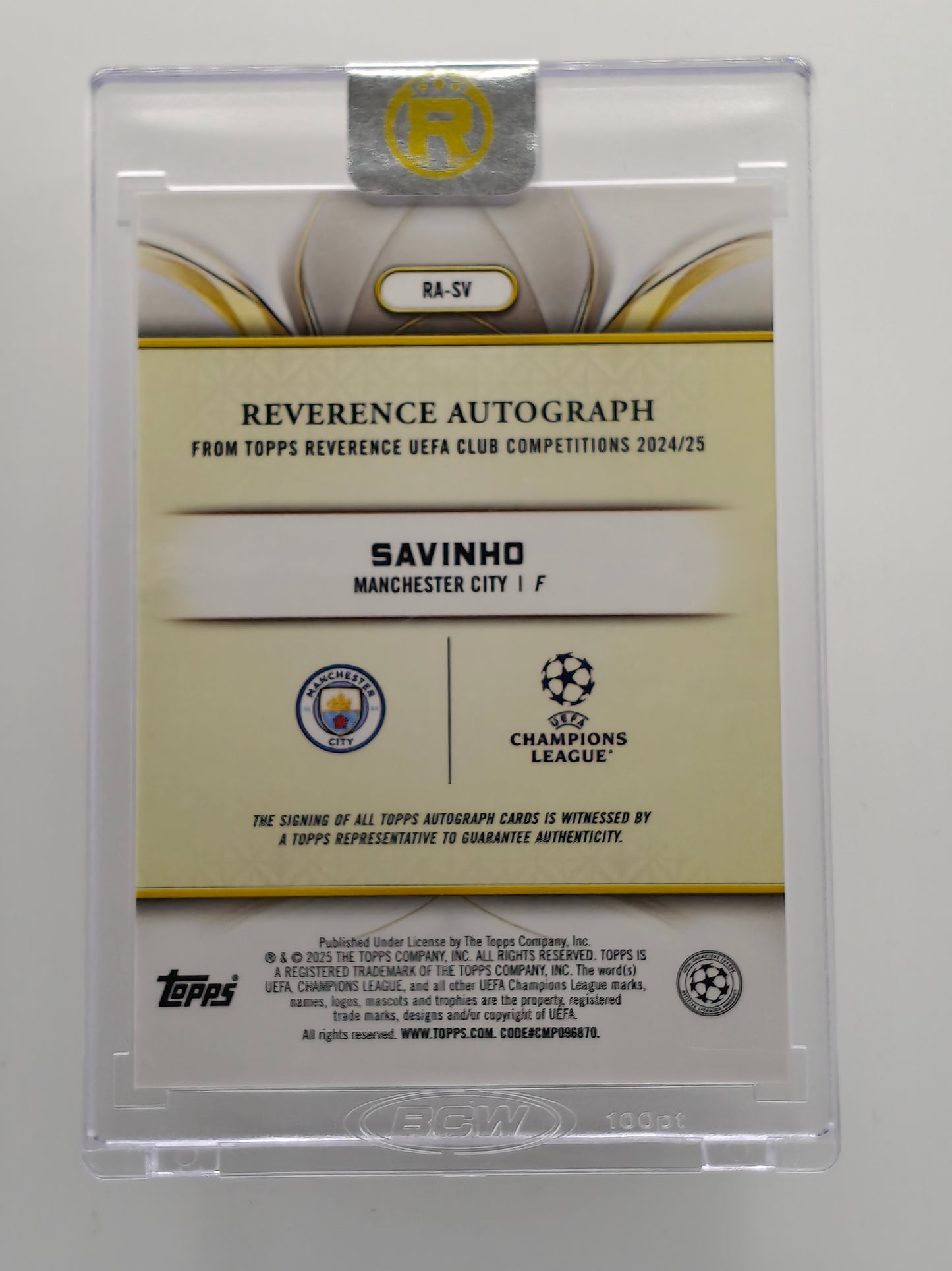Savinho auto /75 Topps Reverence 24/25
