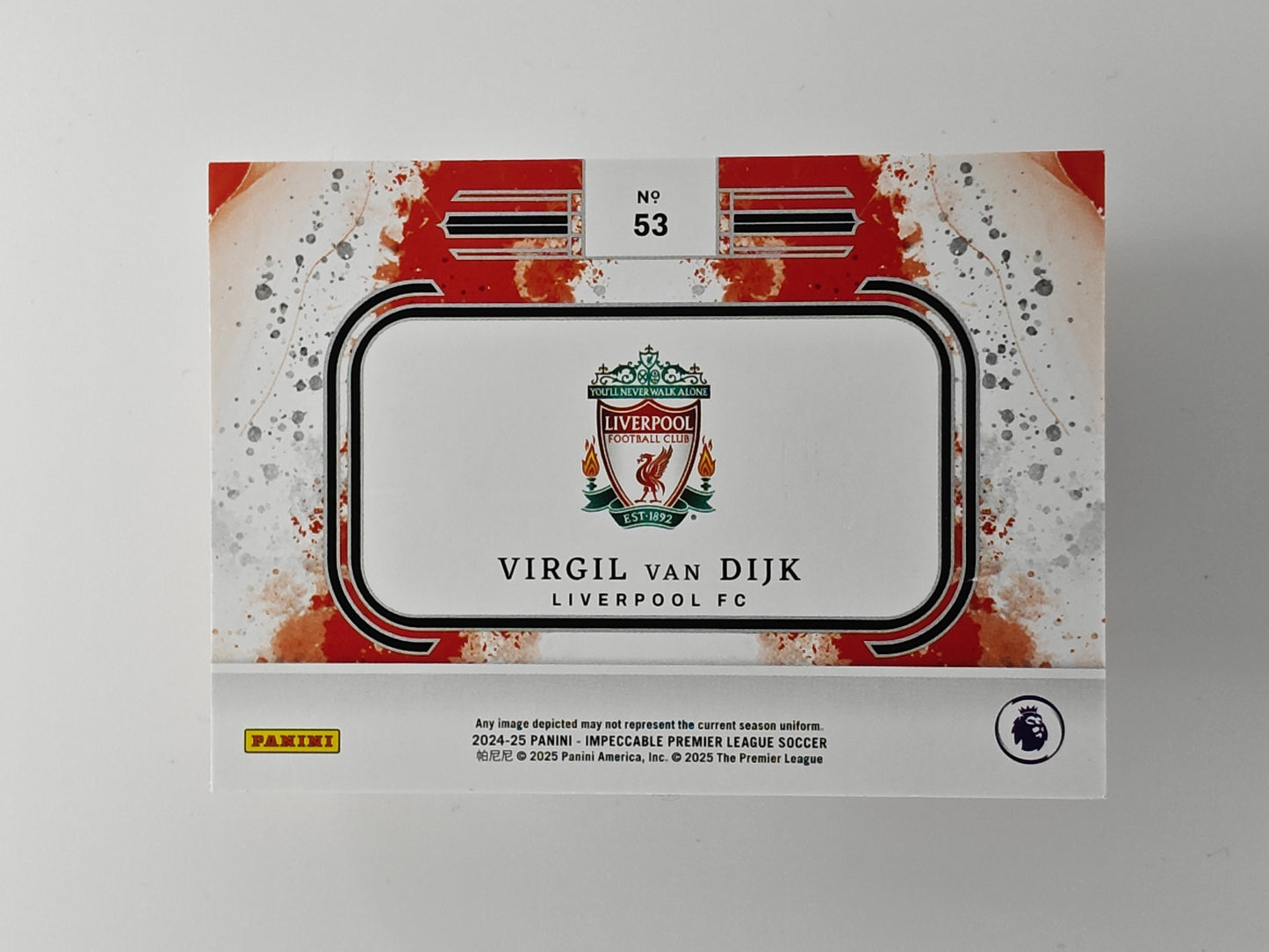 Virgil Van Dijk /39 silver bar - Casehit Panini Impeccable 24/25
