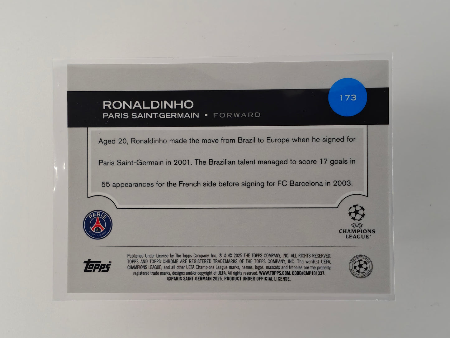 Ronaldinho sapphire /5 Topps Chrome Sapphire 24/25