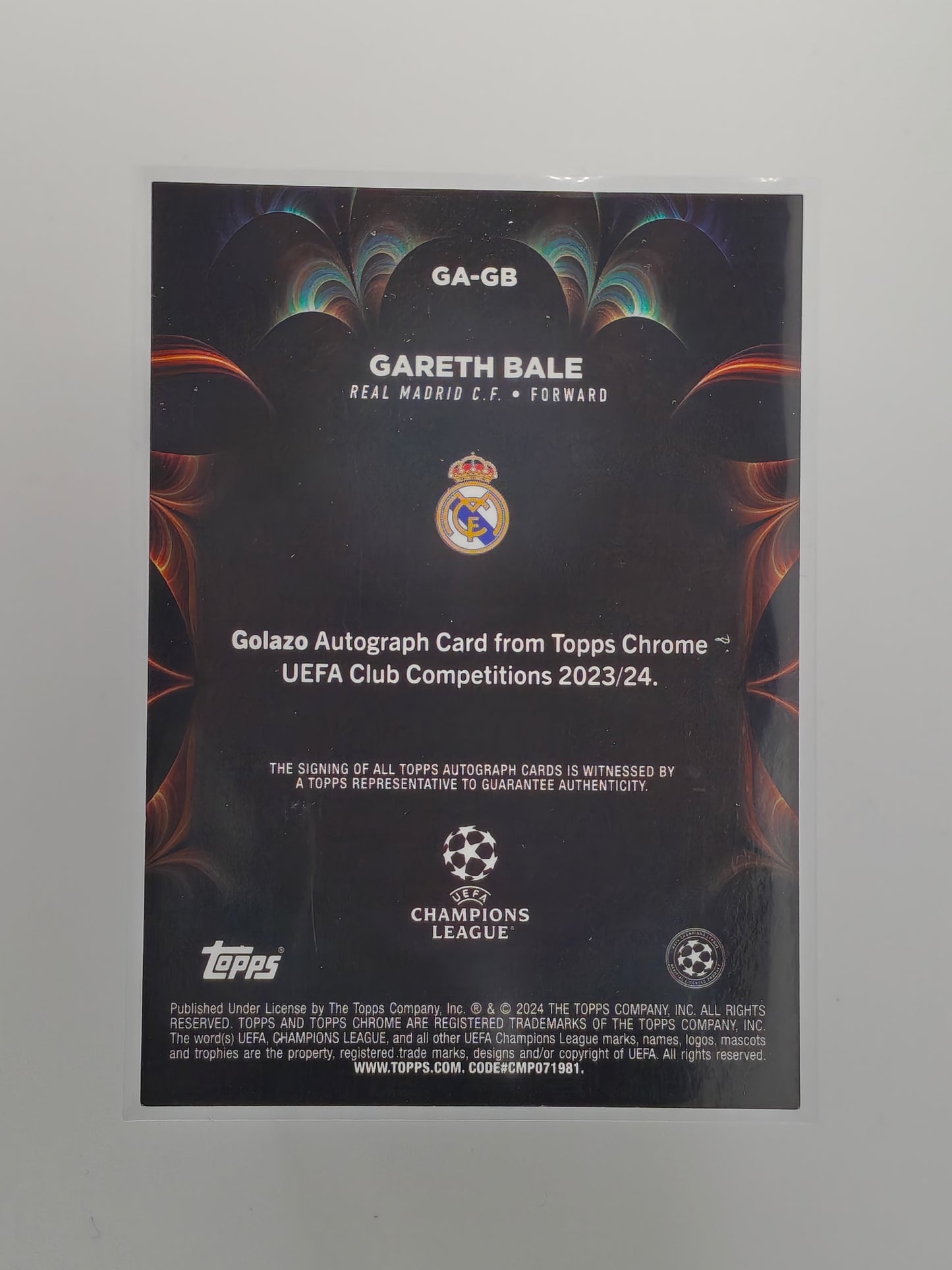 Gareth Bale auto /199 Golazo - Topps Chrome 23/24