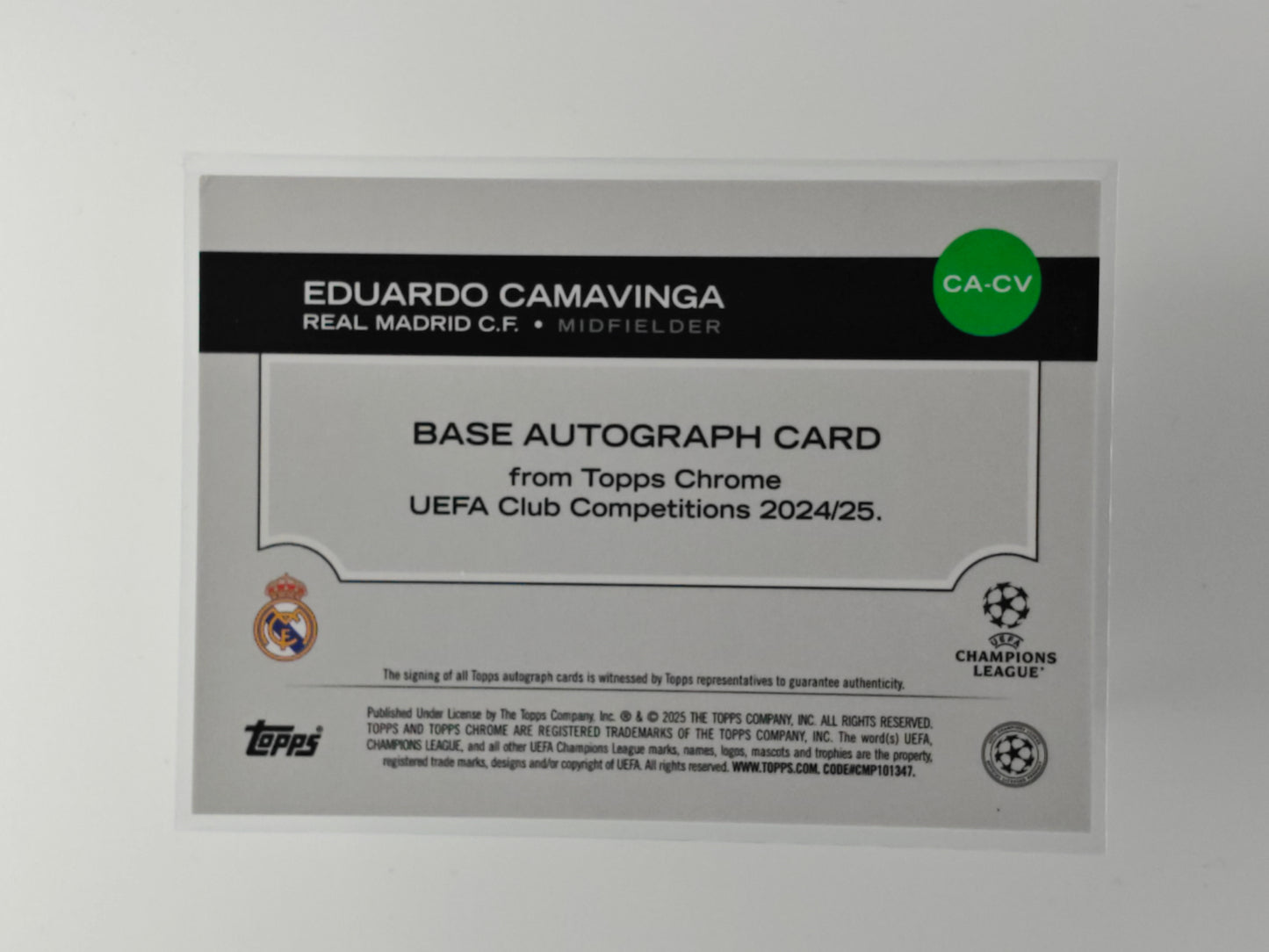 Eduardo Camavinga auto /99 - Topps Chrome 24/25