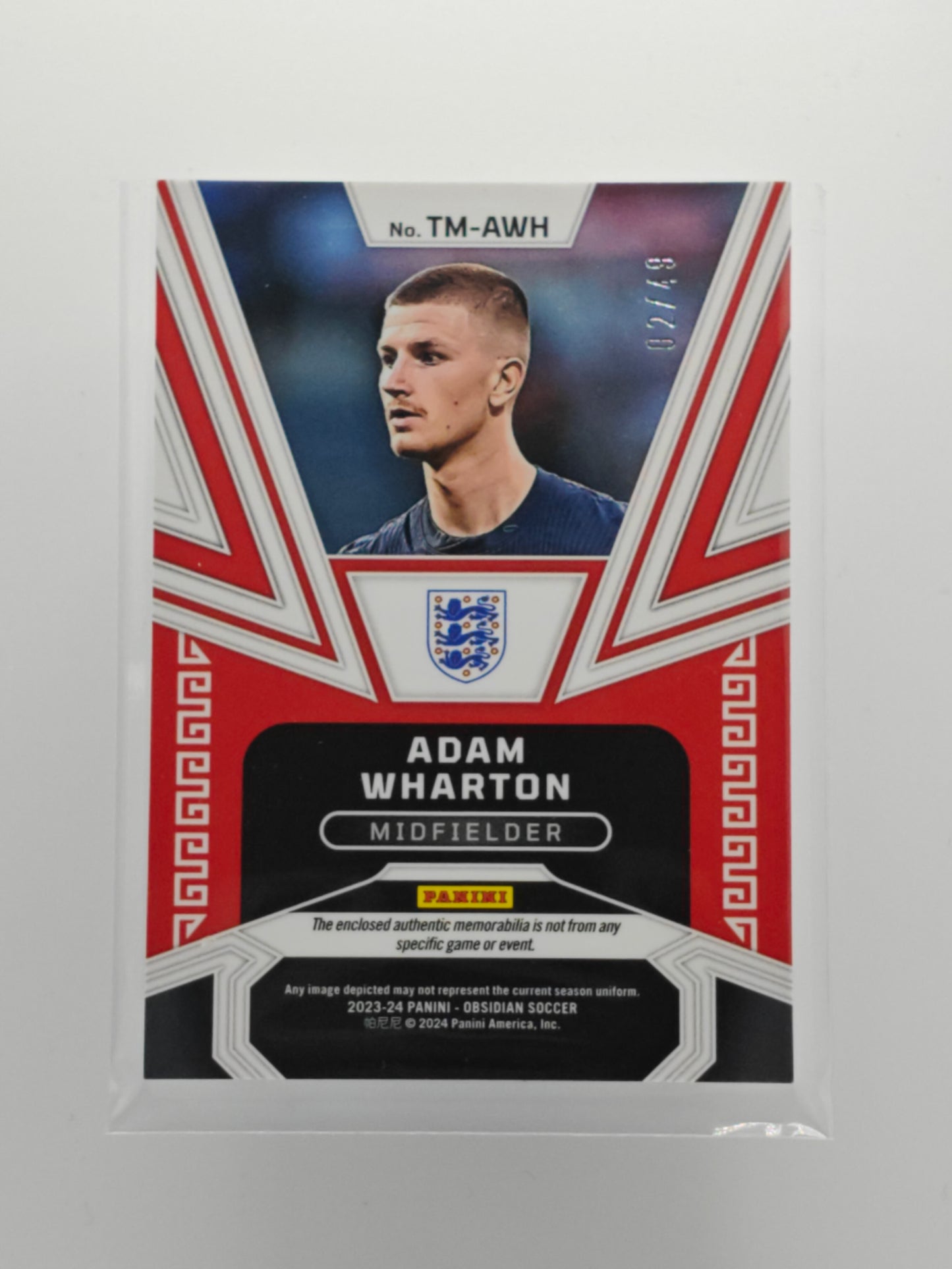 Adam Wharton patch /49 RC - Panini Obsidian 23/24