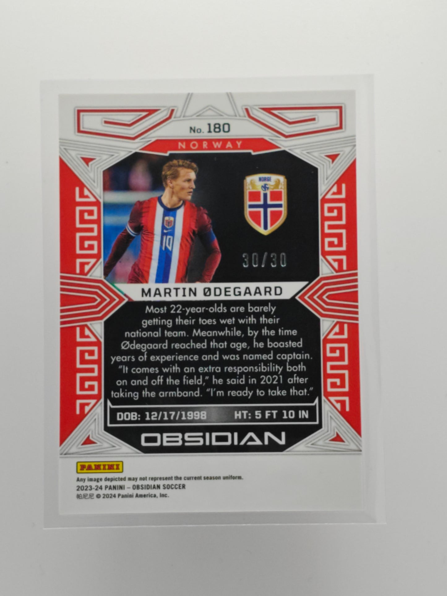 Martin Ødegaard /30 - Panini Obsidian 23/24
