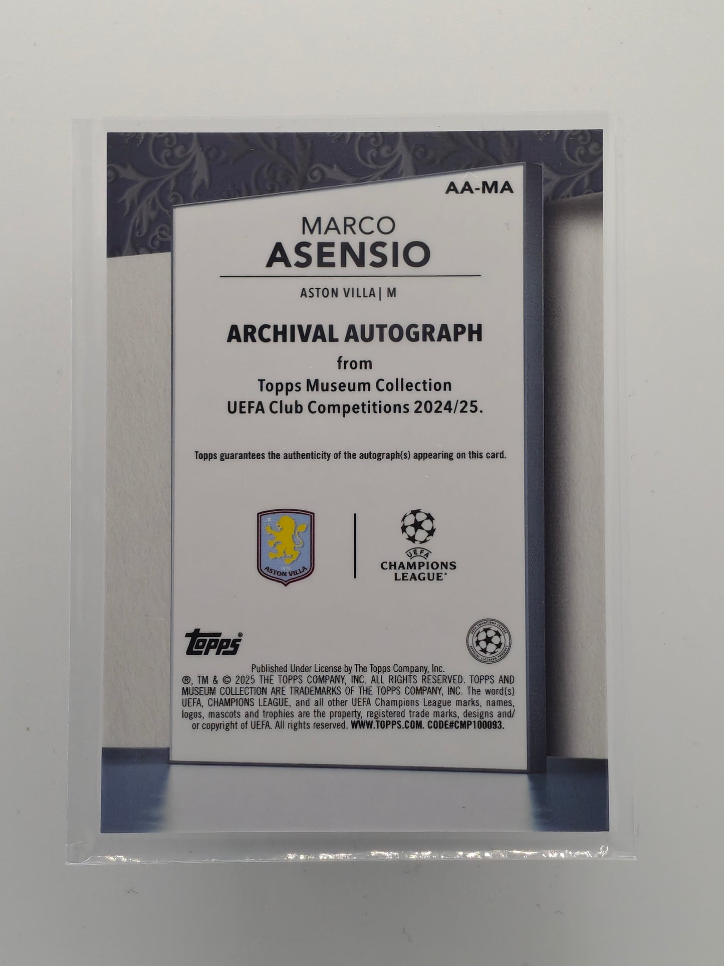 Marco Asensio auto /99 - Topps Museum 24/25