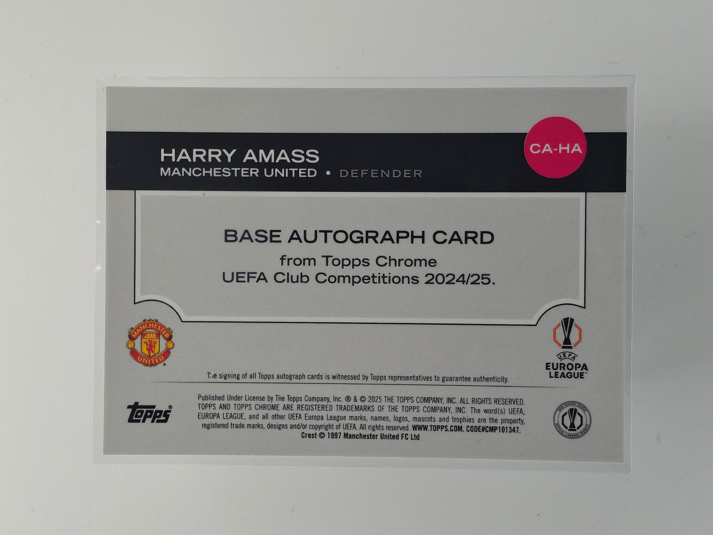 Harry Amass auto rc - Topps Chrome 24/25