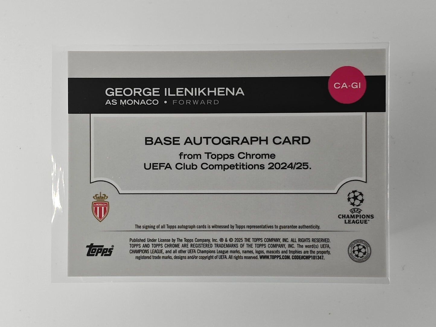 George Ilenikhena auto /199 rc - Topps Chrome 24/25
