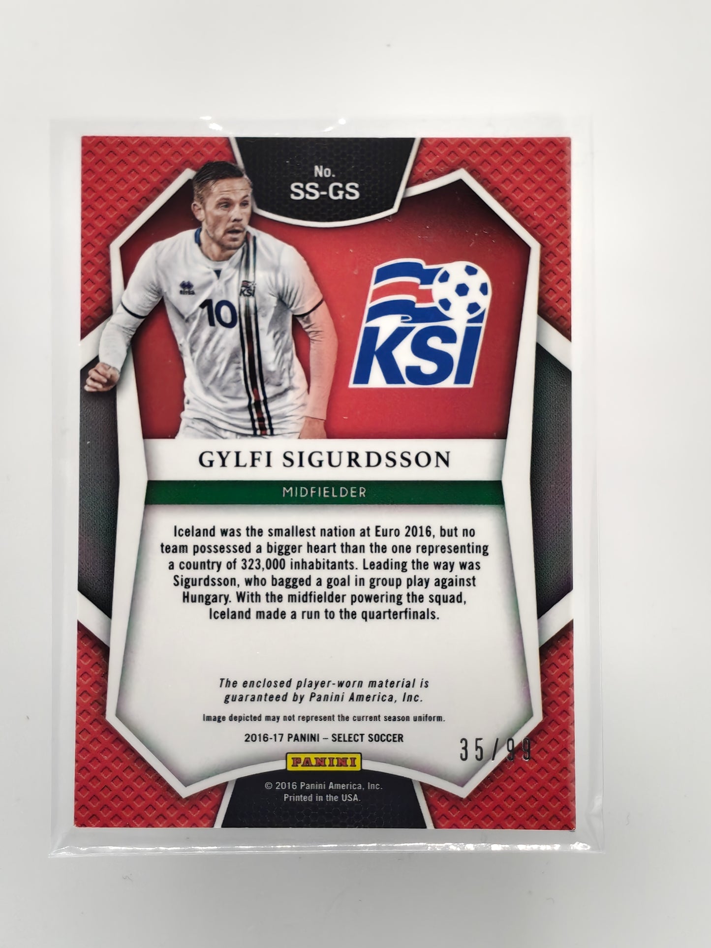 Gylfi Sigurdsson patch /99 - Panini Select 16/17