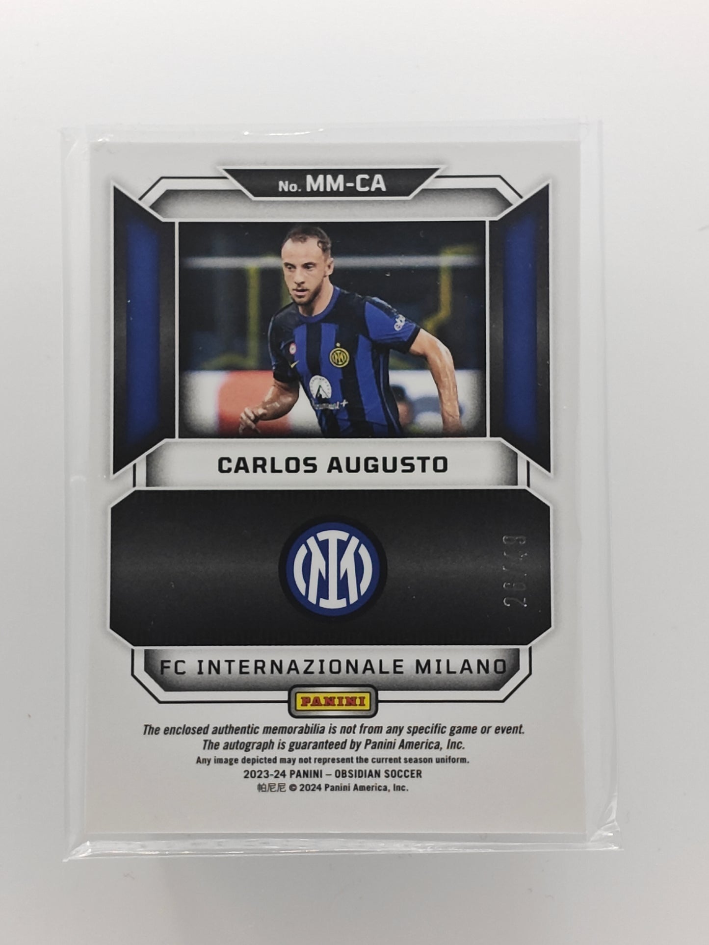 Carlos Augusto patch/auto /49 - Panini Obsidian 23/24