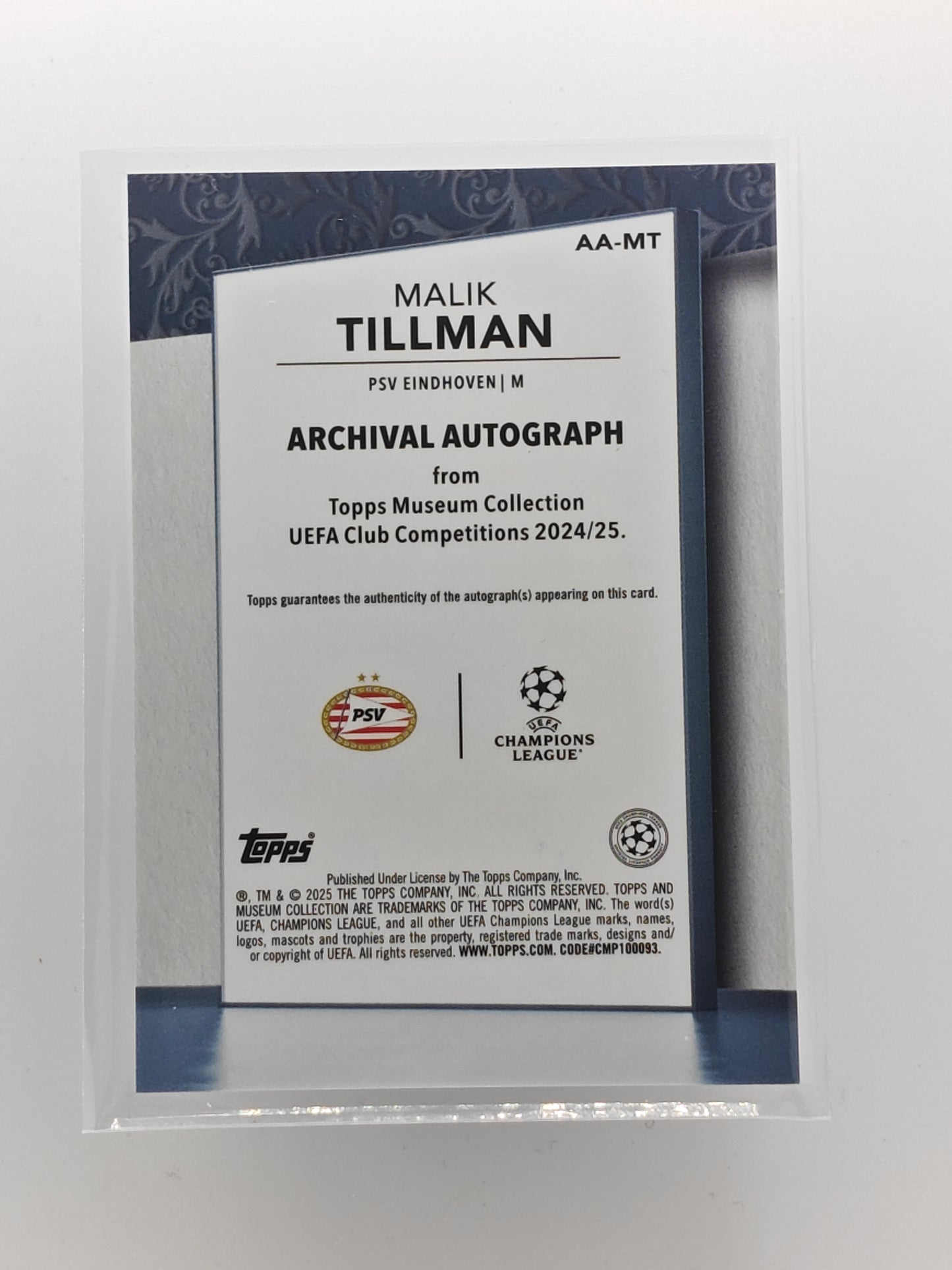 Malik Tillman auto /99 - Topps Museum 24/25