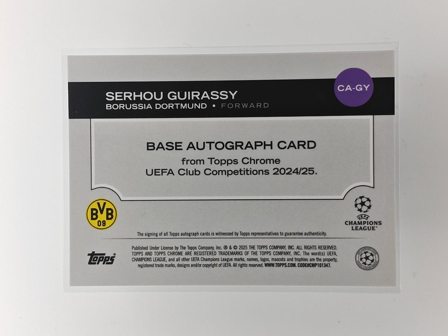 Serhou Guirassy auto - Topps Chrome 24/25