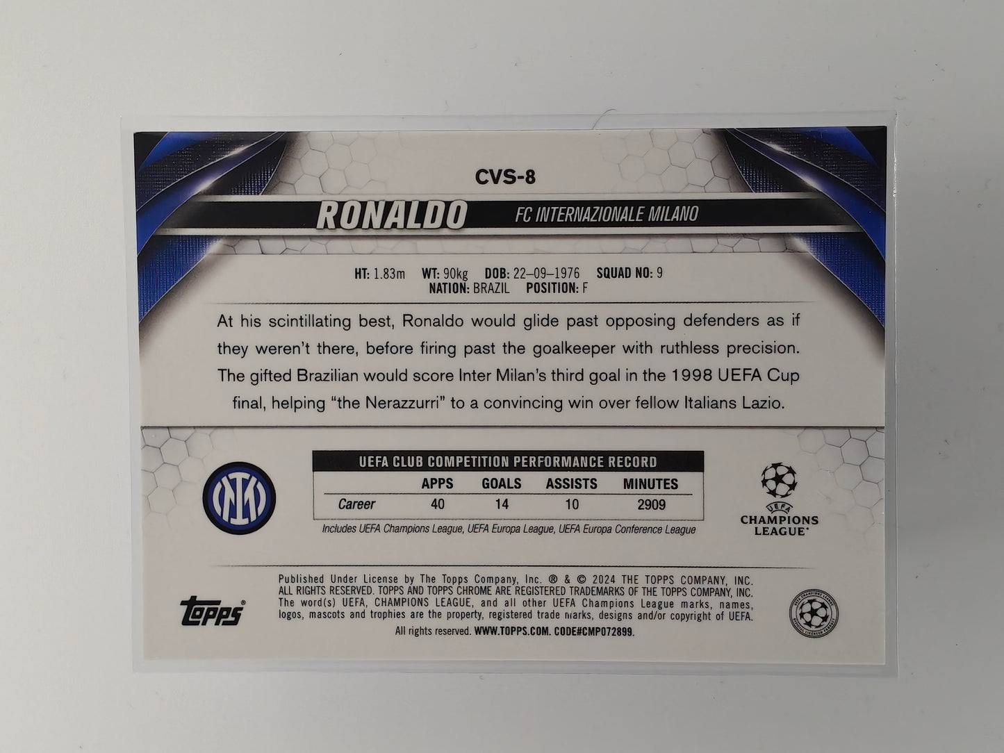 Ronaldo image variation SP - Topps Sapphire 23/24