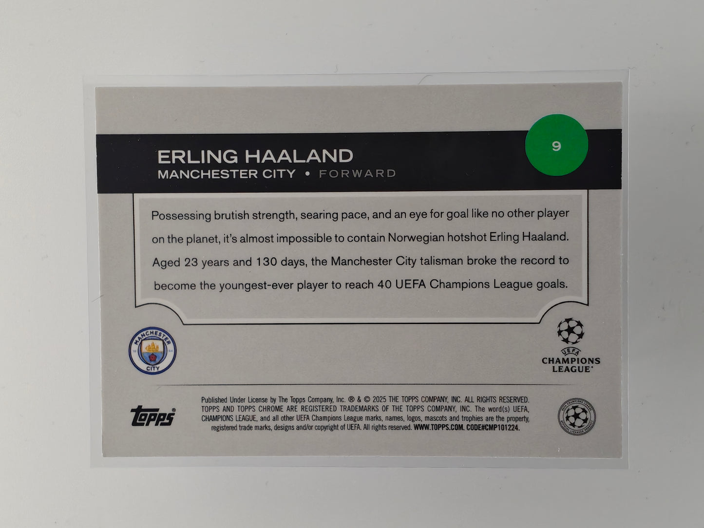 Erling Haaland /150 Colormatch - Topps Chrome 24/25