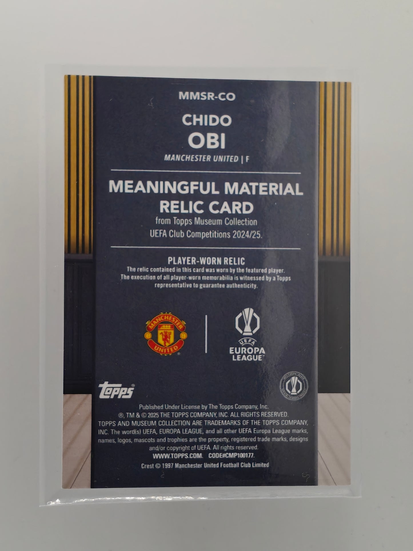 Chido Obi patch /199 rc - Topps Museum 24/25