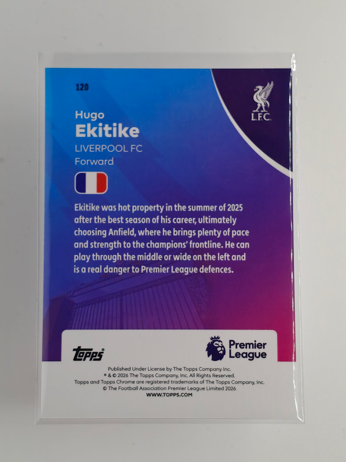 Hugo Ekitike /150 - Topps Chrome PL 25/26