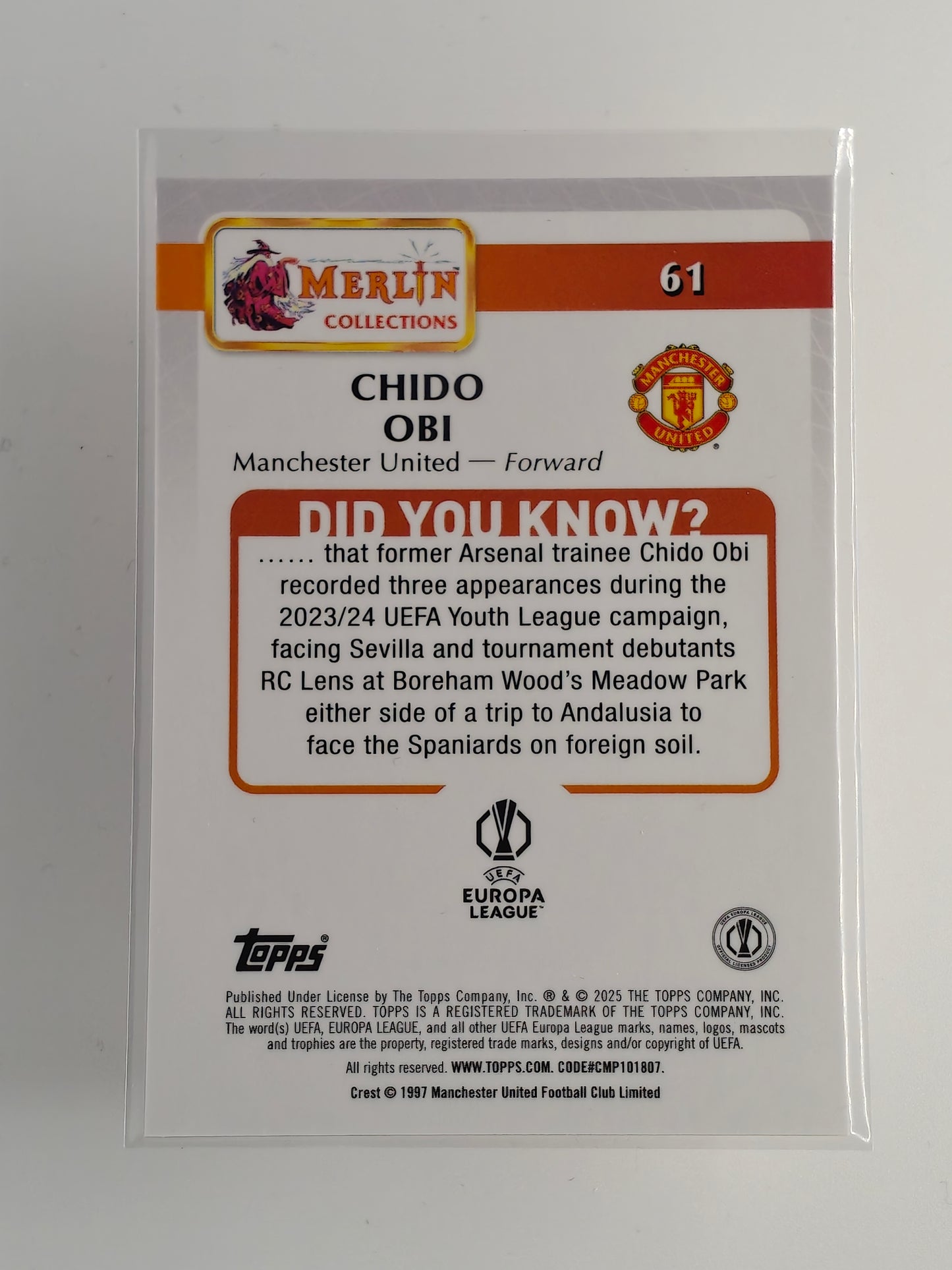 Chido Obi /50 rc - Topps Merlin 24/25