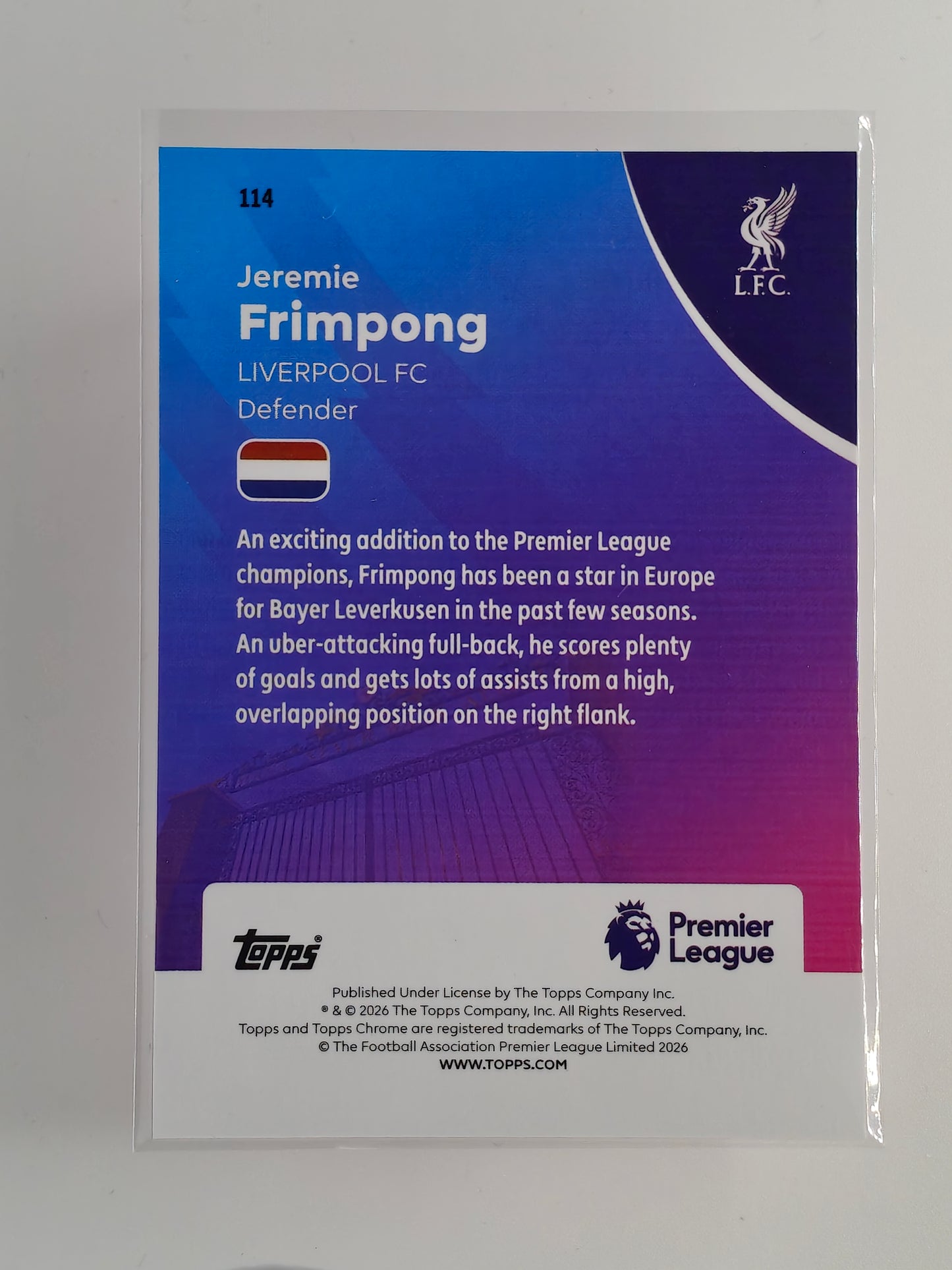 Jeremie Frimpong /250 - Topps Chrome PL 25/26