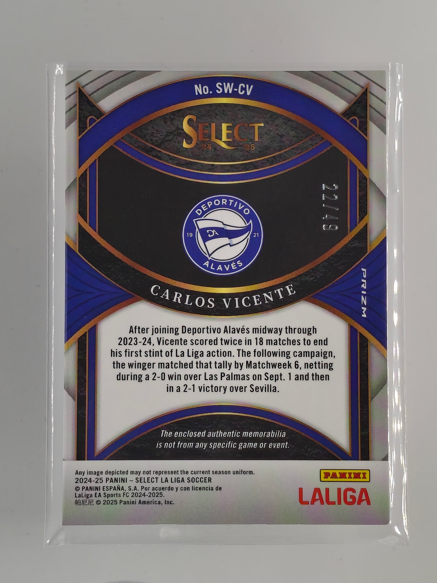 Carlos Vicente patch /49 - Panini Select La Liga 24/25