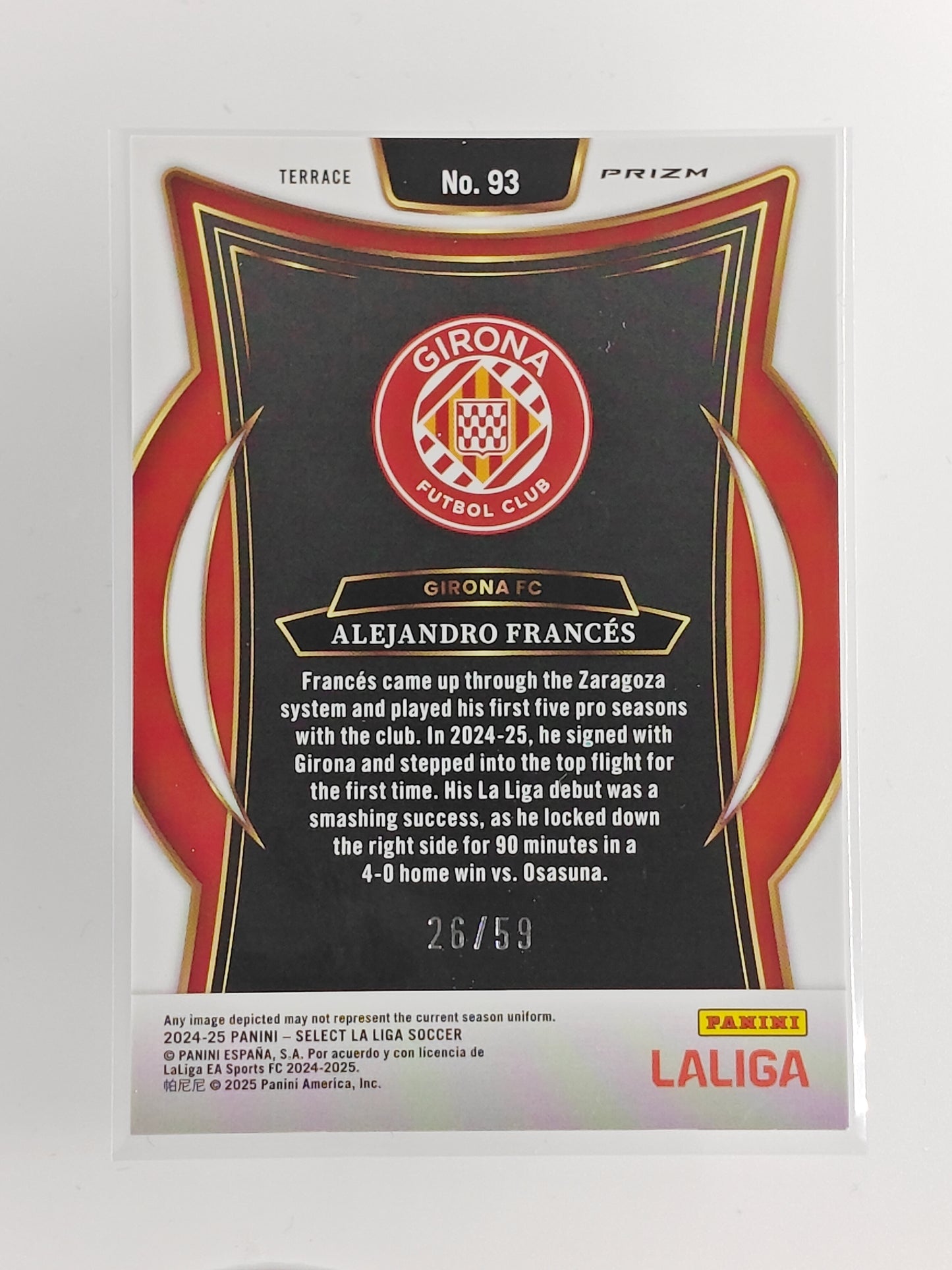 Alejandro Frances /59 rc - Panini Select La Liga 24/25