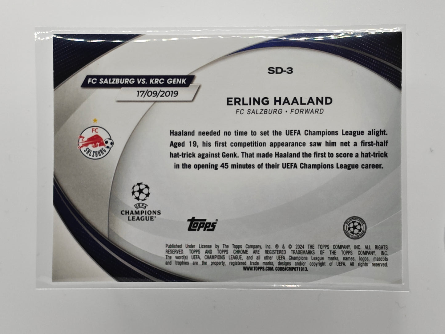 Erling Haaland Starball debut - Topps Chrome 23/24