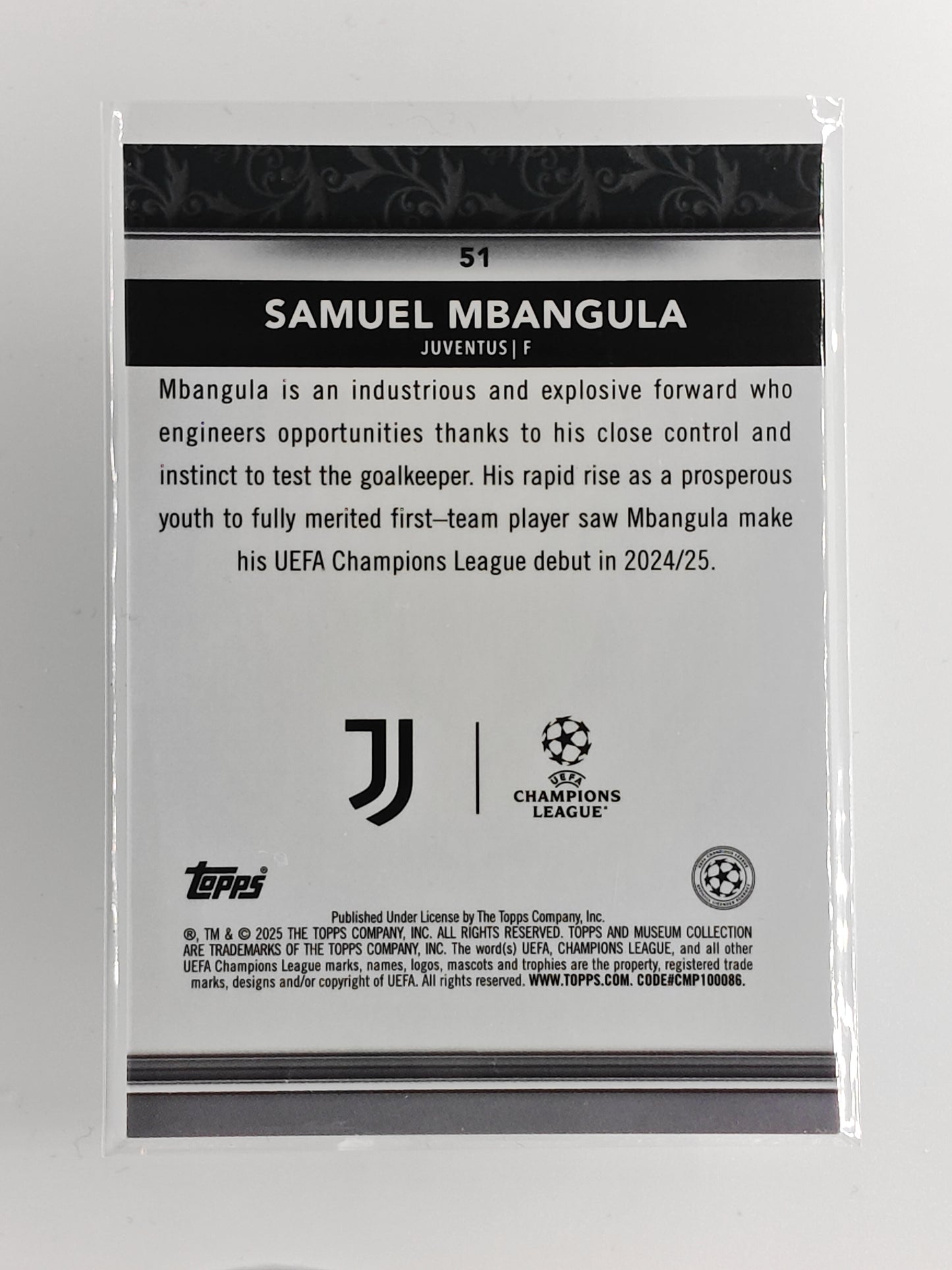 Samuel Mbangula rc - Topps Museum 24/25