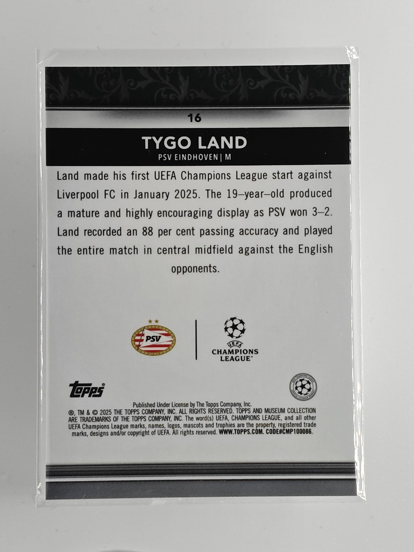 Tygo Lands rc - Topps Museum 24/25