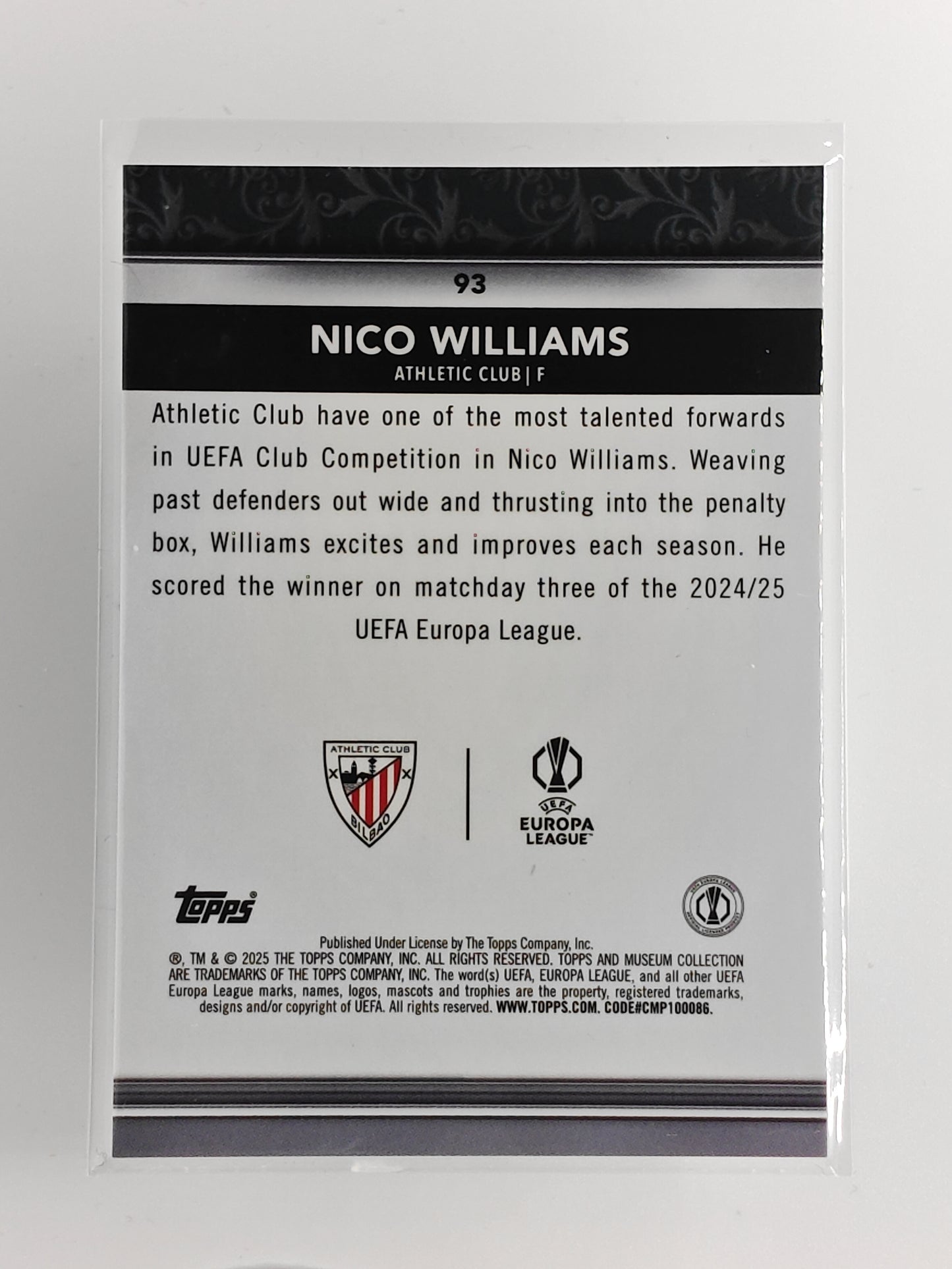 Nico Williams - Topps Museum 24/25