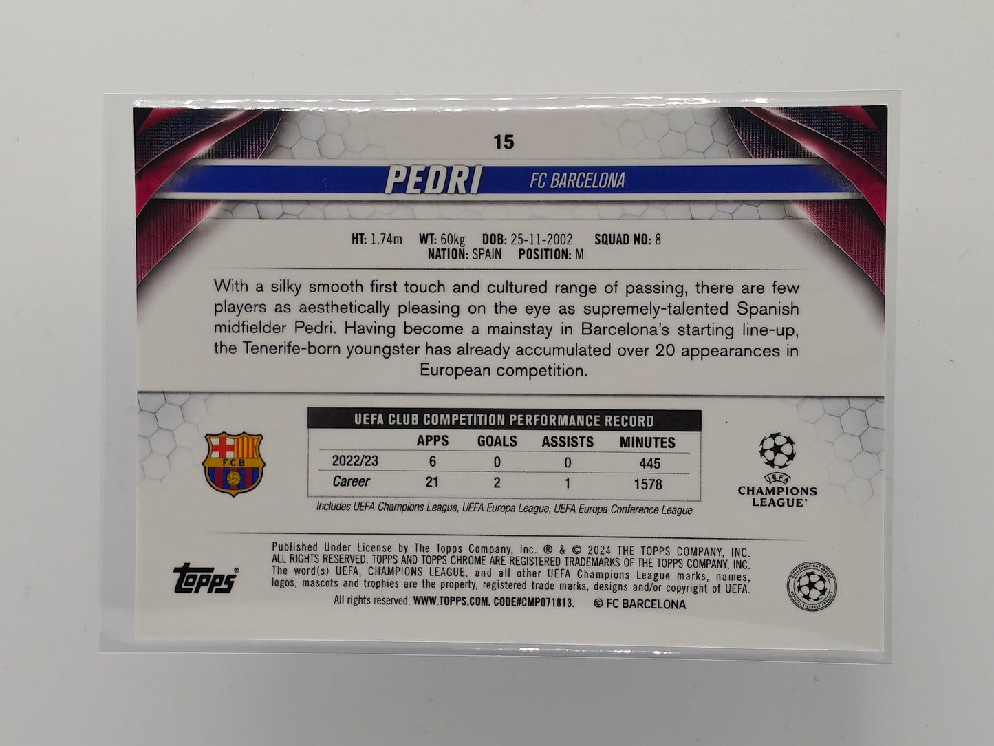 Pedri - Topps Sapphire 23/24