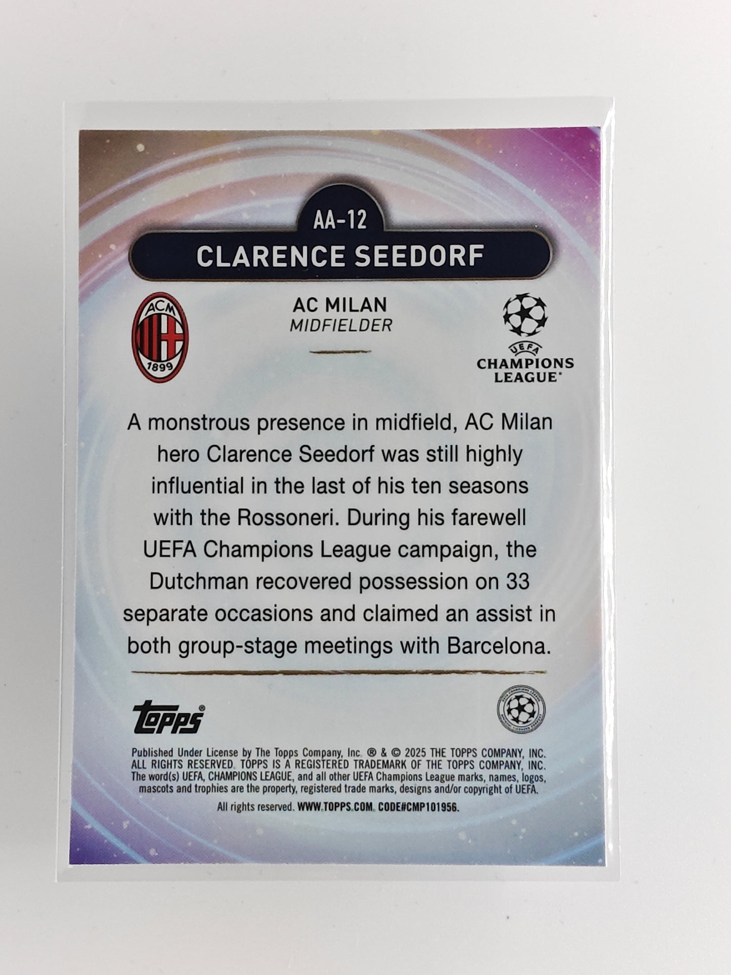Clarence Seedorf - Ageless Alchemy - Topps Merlin 24/25