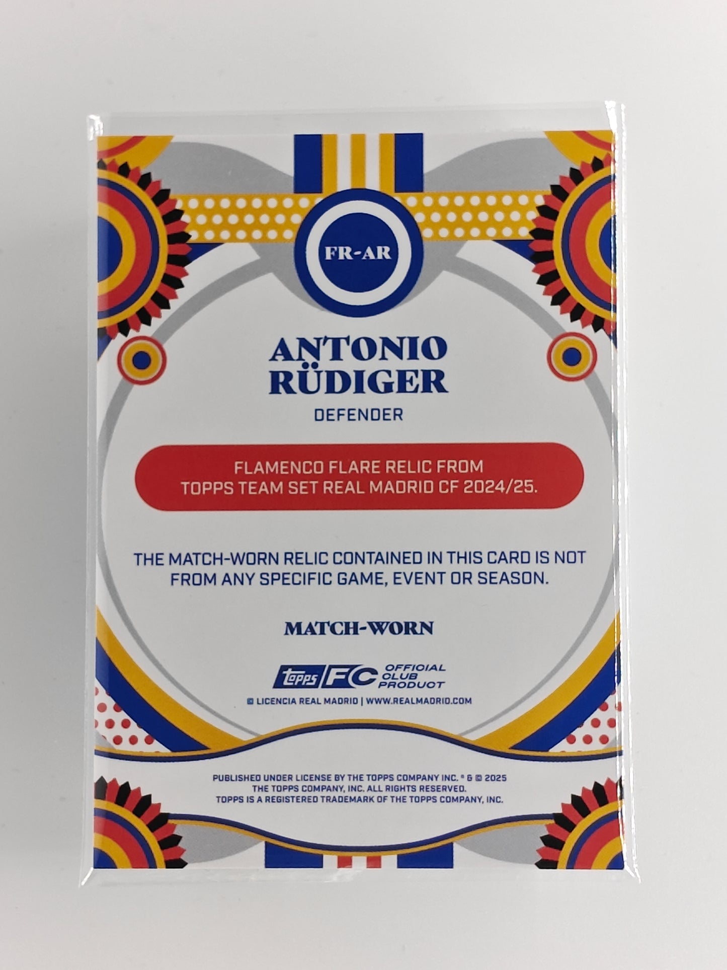 Antonio Rudiger Patch /250 Match-Worn - Topps Real madrid team set