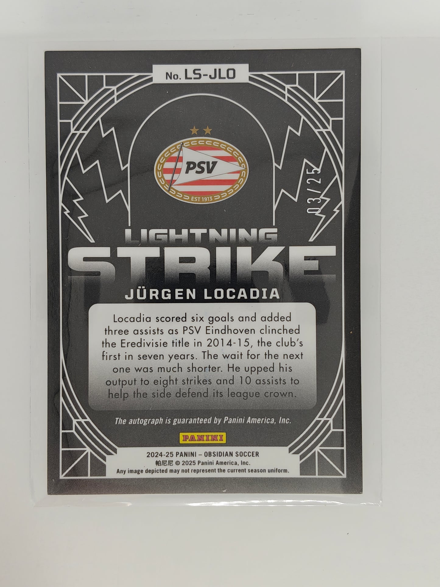 Jurgen Locadia auto /25 - Panini Obsidian 24/25