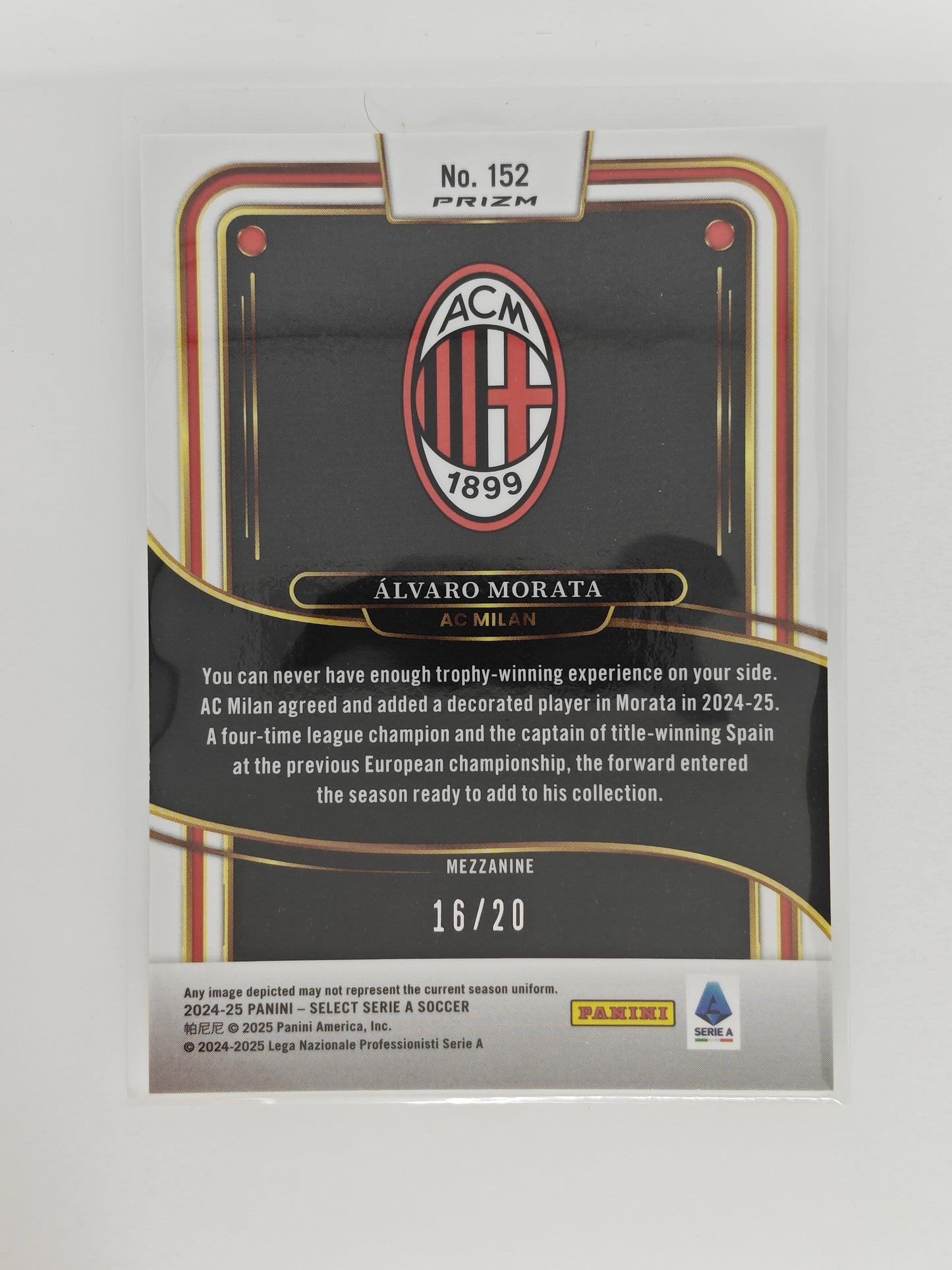 Alvaro Morata /20 - Panini Select Serie A 24/25