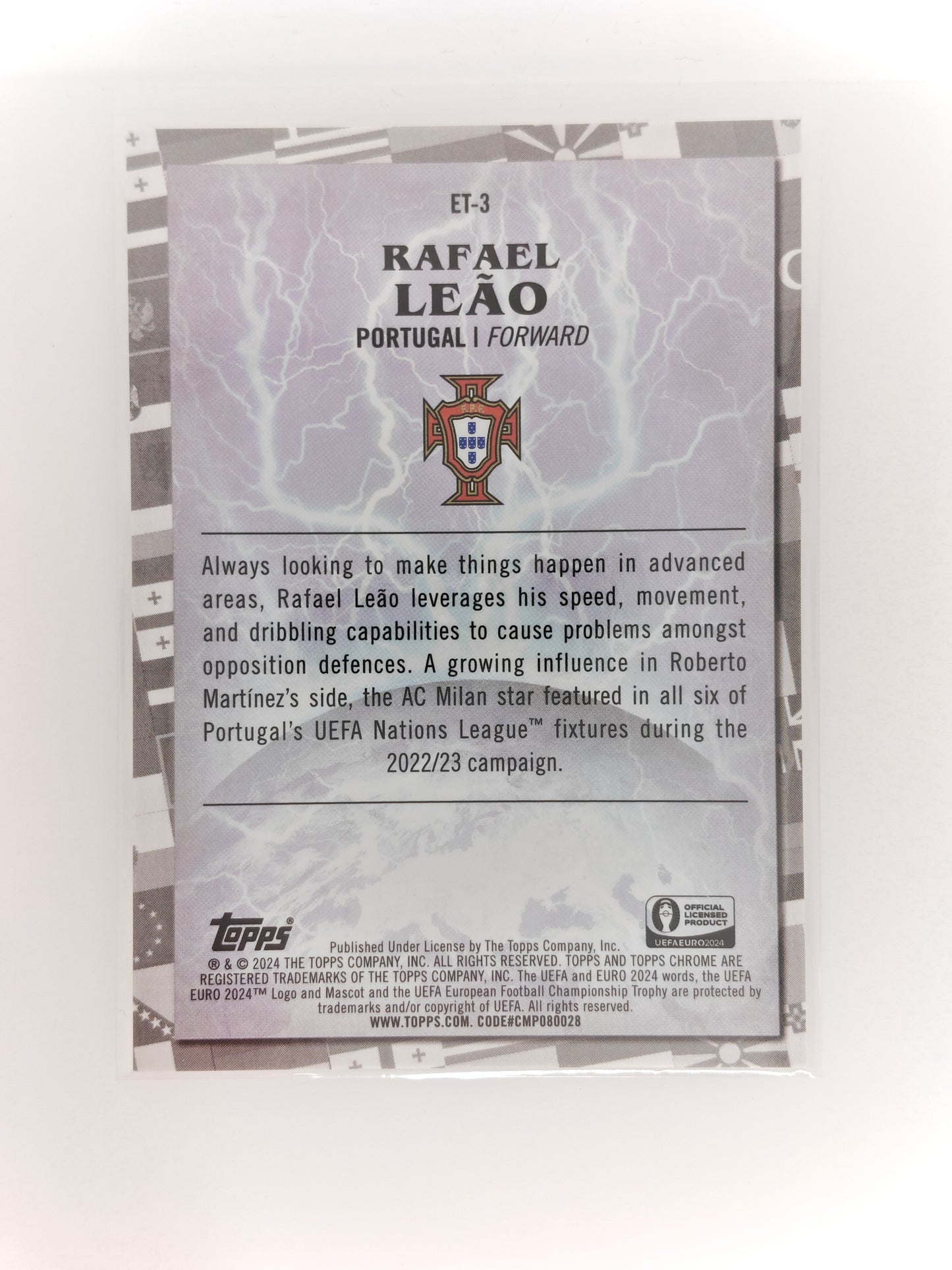 Rafael Leao EuropeanTour SP - Topps Chrome Euro 24
