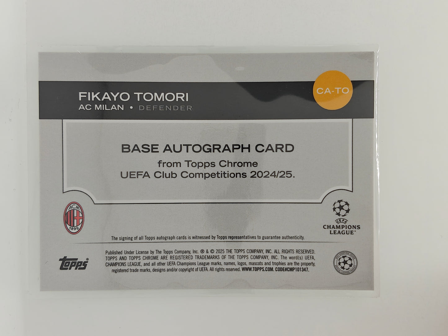 Fikayo Tomori auto /99 - Topps Chrome 24/25