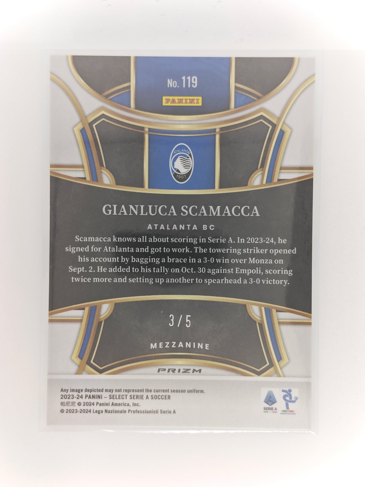Gianluca Scamacca /5 - Panini Select Serie A 23/24