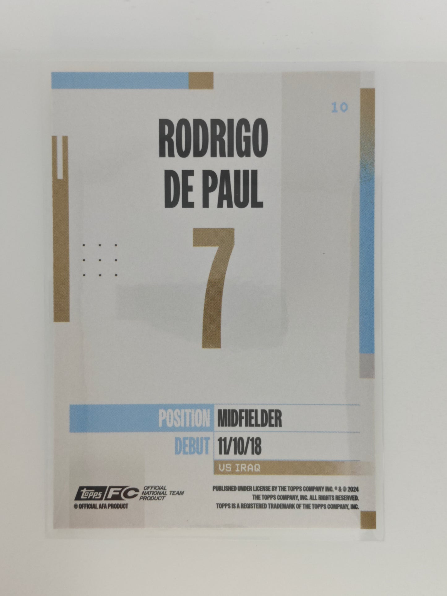Rodrigo De Paul /25 - Topps Argentina team set 24/25