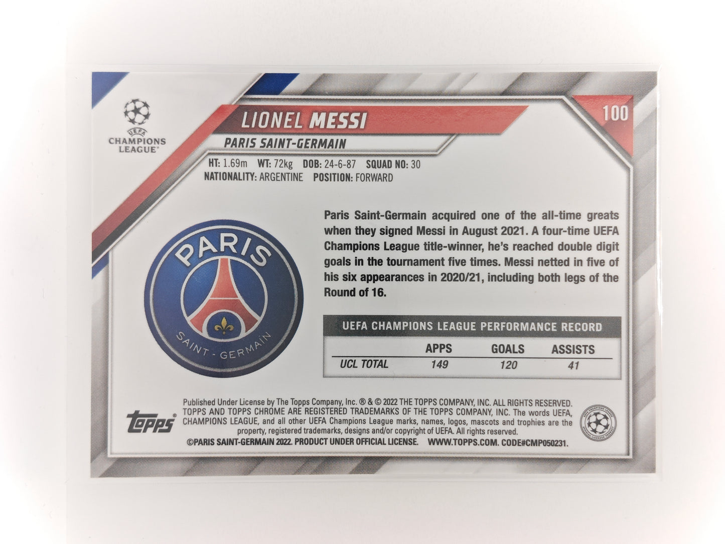 Lionel Messi Raywave - Topps Chrome 21/22