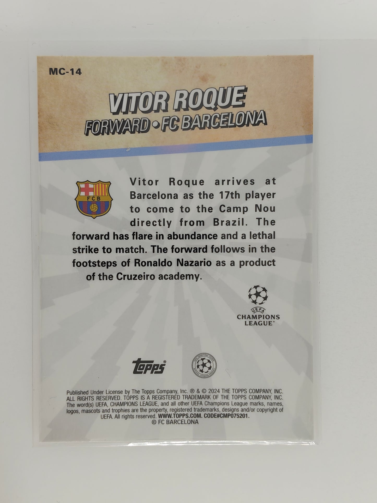 Vitor Roque RC Merlin's Chosen ones - Topps Merlin 23/24