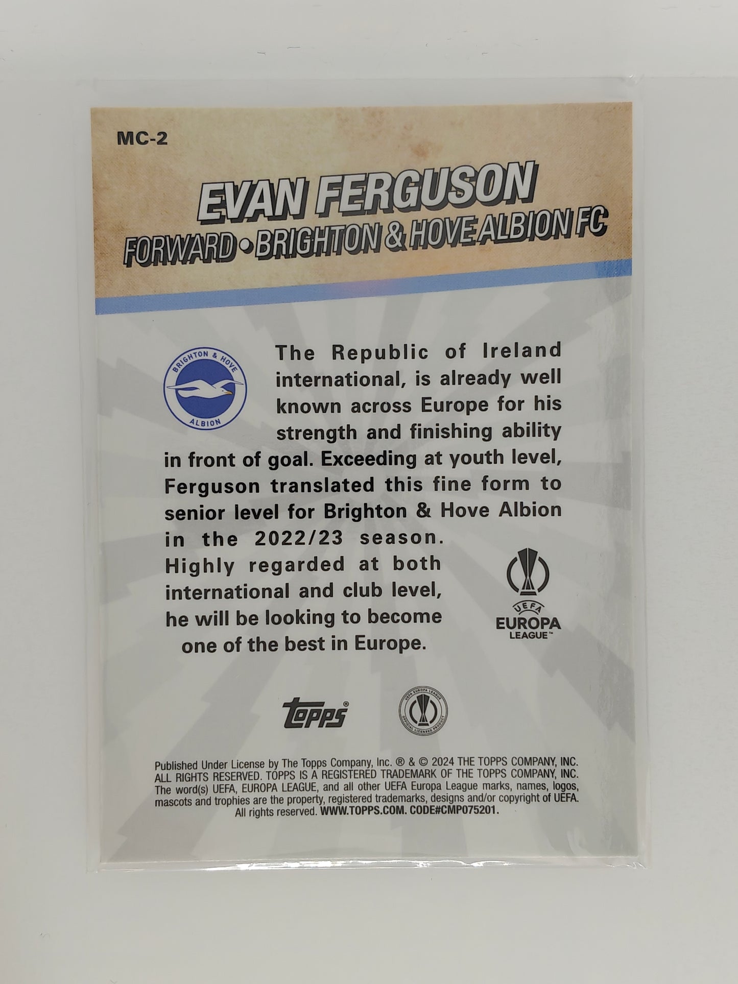 Evan Ferguson Merlin's Chosen ones - Topps Merlin 23/24