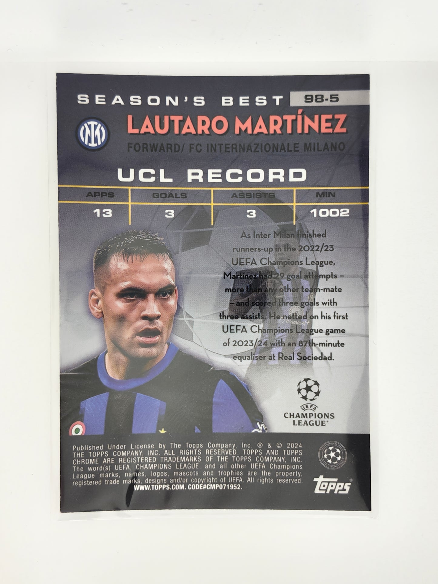 Lautaro Martinez Shooting Stars - Topps Chrome 23/24