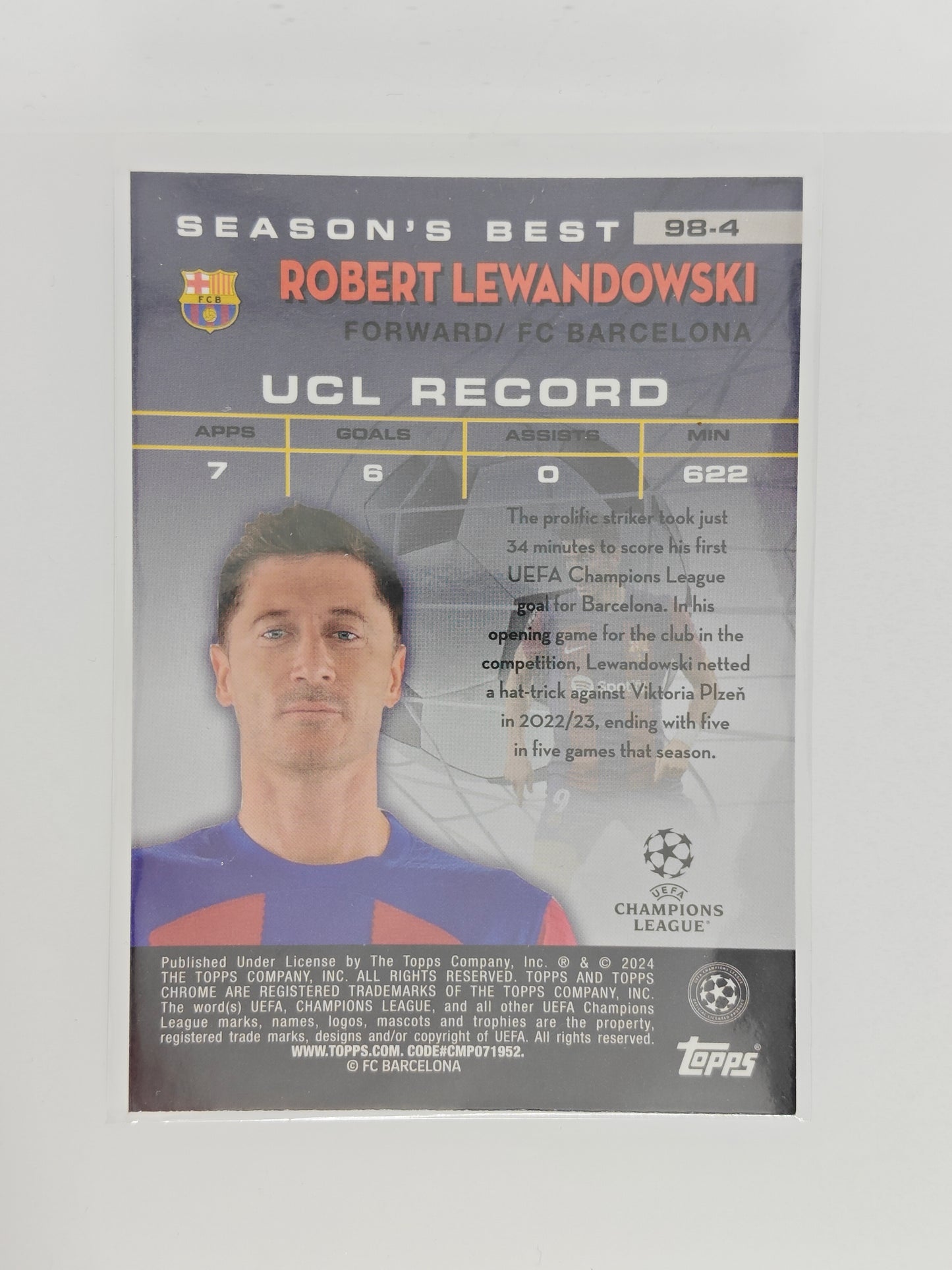 Robert Lewandowski Shooting Stars - Topps Chrome 23/24