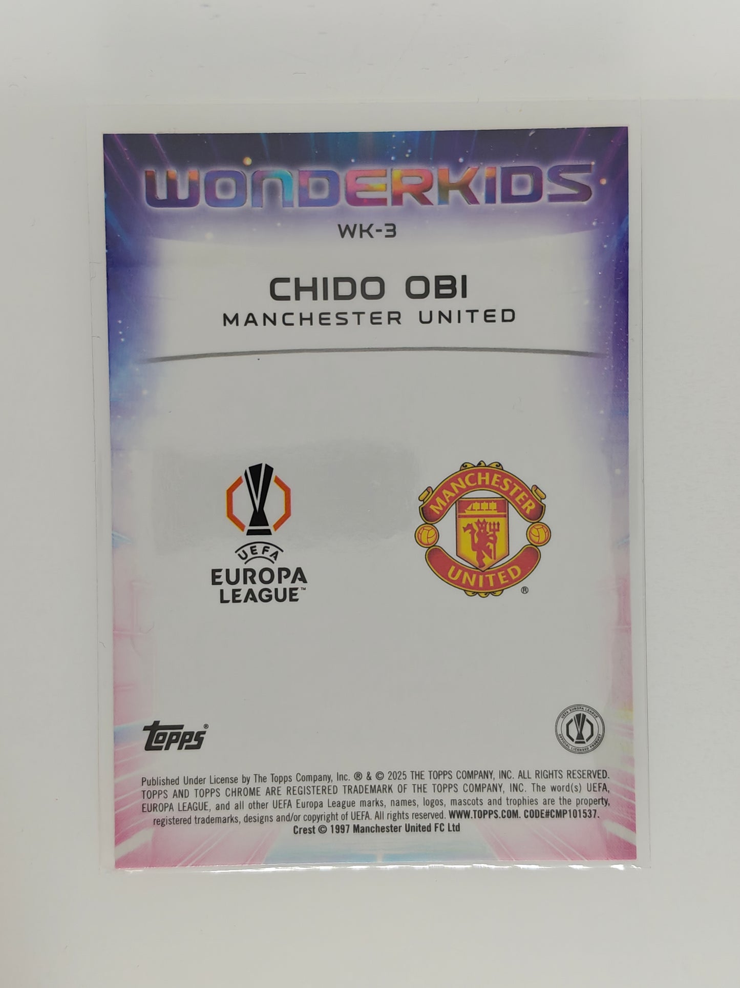 Chido Obi RC Wonderkids - Topps Chrome 24/25