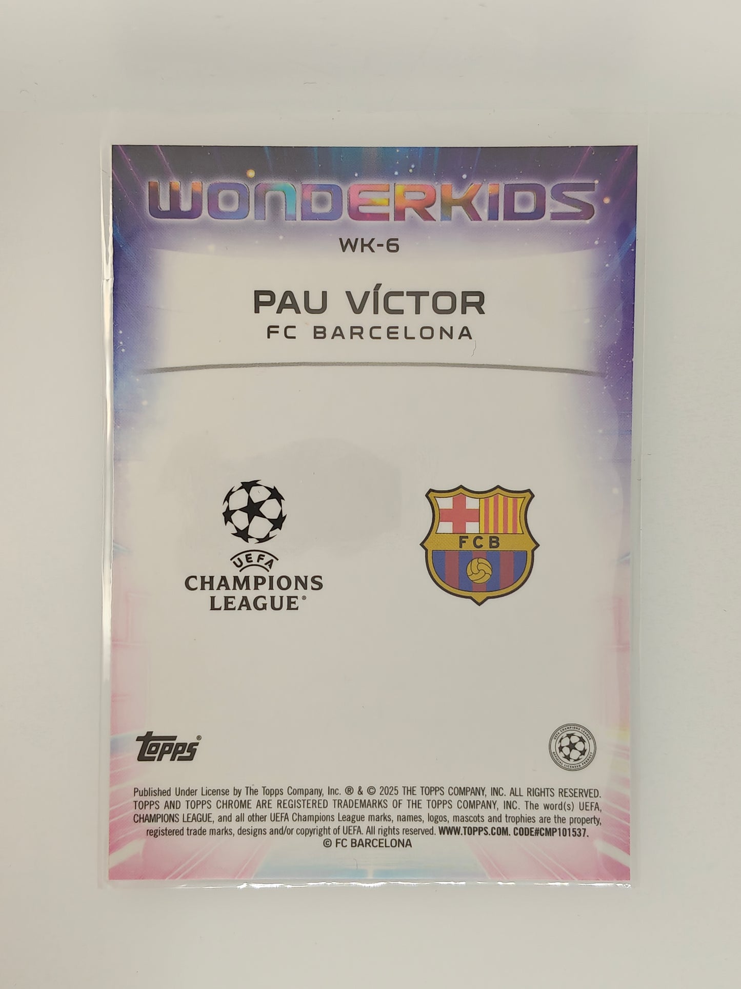 Pau Victor RC Wonderkids - Topps Chrome 24/25
