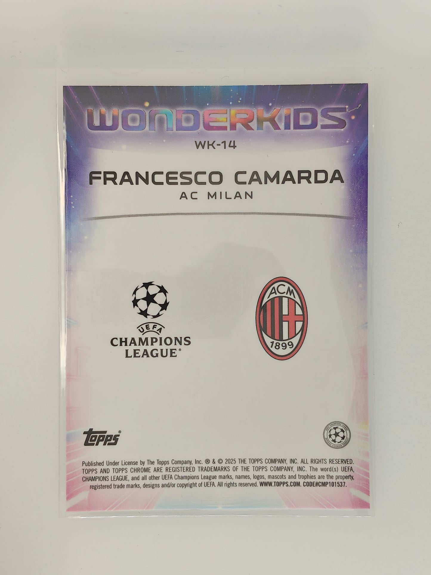 Francesco Camarda Wonderkids - Topps Chrome 24/25