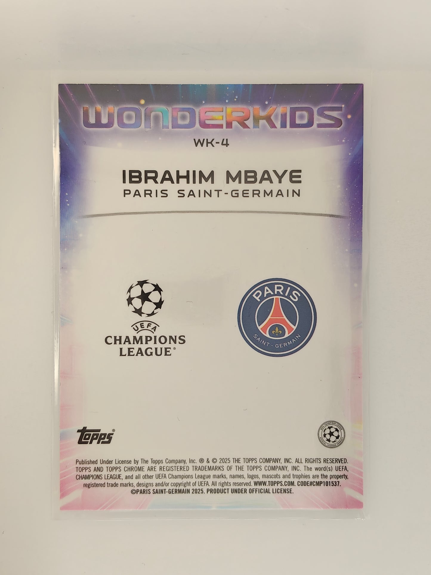 Ibrahim Mbaye RC Wonderkids - Topps Chrome 24/25