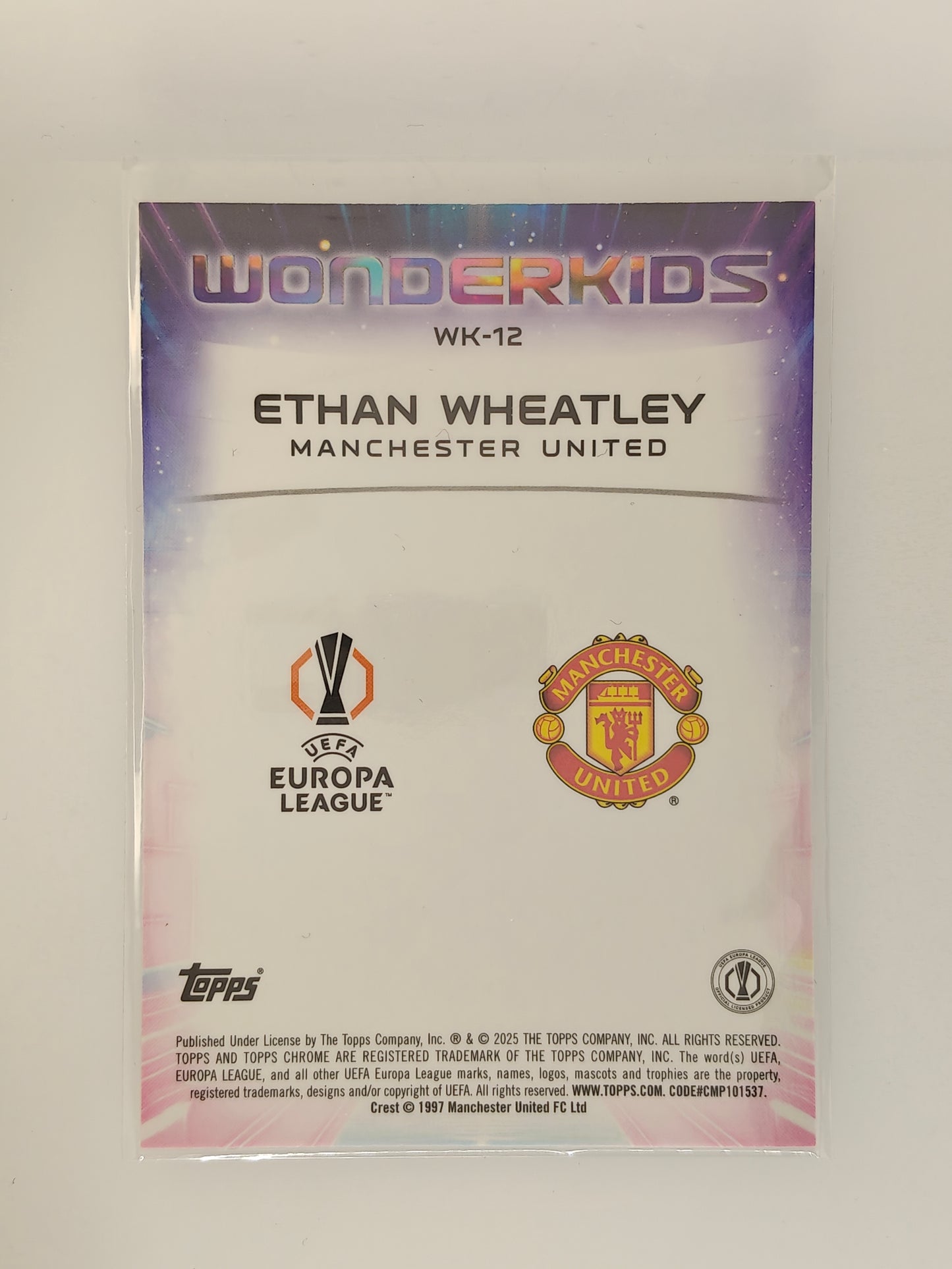Ethan Wheatley RC Wonderkids - Topps Chrome 24/25
