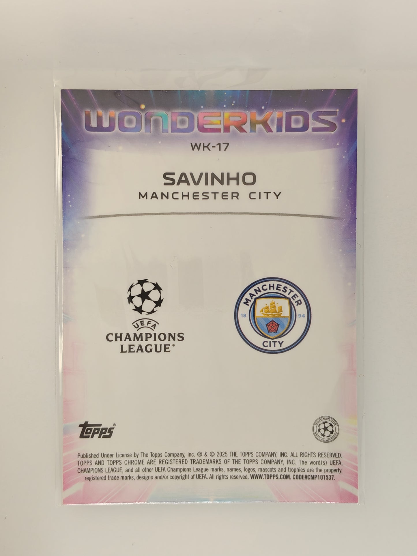 Savinho Wonderkids - Topps Chrome 24/25