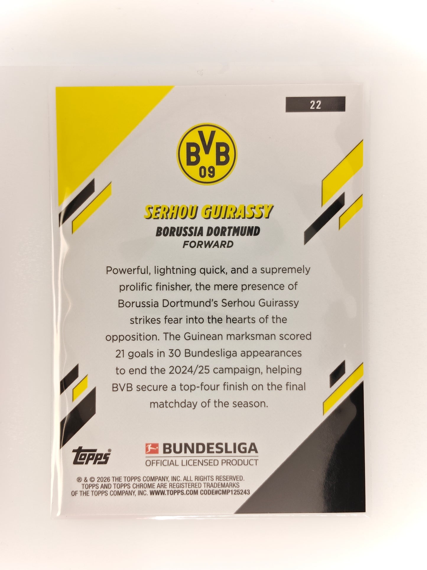 Serhou Guirassy /5 - Topps Chrome Bundesliga 25/26 - Sapphire