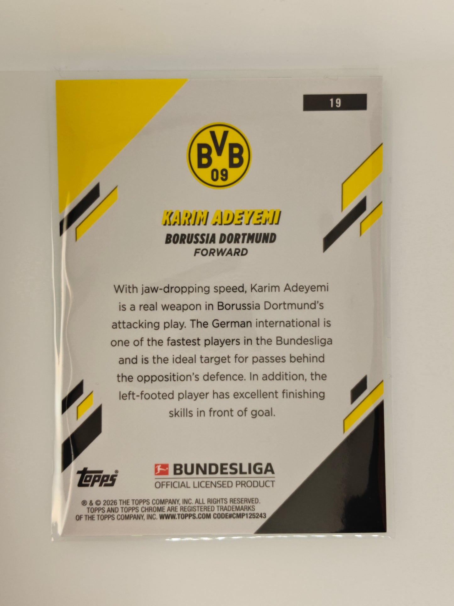 Karim Adeyemi /99 - Topps Chrome Bundesliga 25/26 - Sapphire