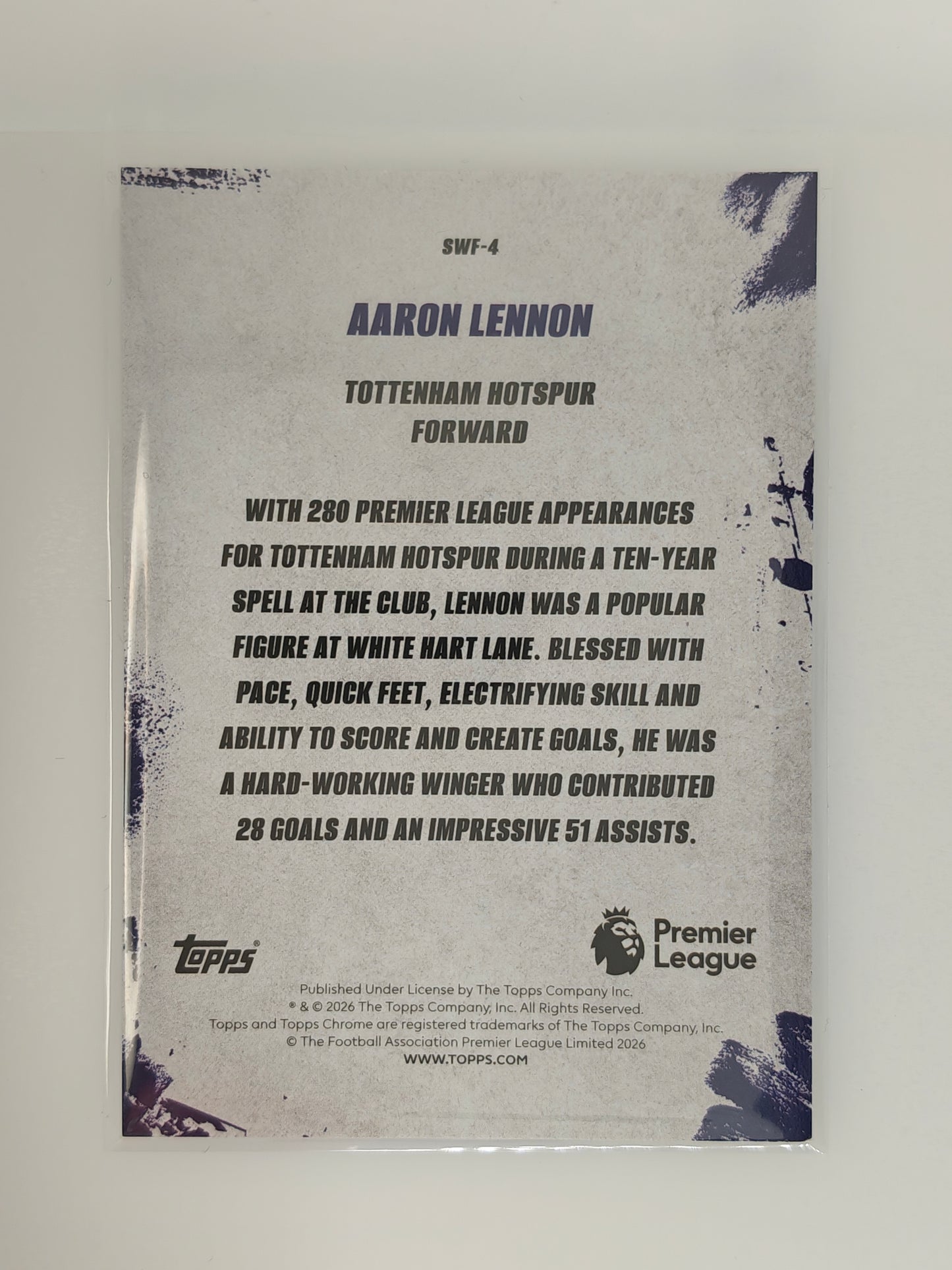 Aaron Lennon The streets wont forget Sapphire - Topps Sapphire PL 25/26